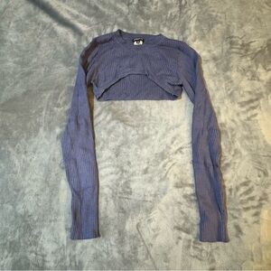 Dynamite Ribbed Blue Long Sleeve Crop Top

#1393